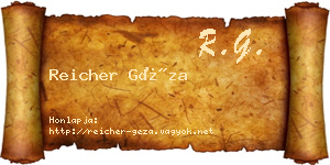 Reicher Géza névjegykártya