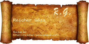 Reicher Géza névjegykártya